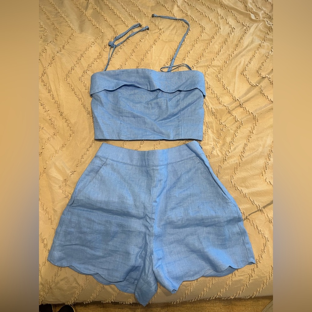Abercrombie & Fitch linen Blue Two-Piece Set